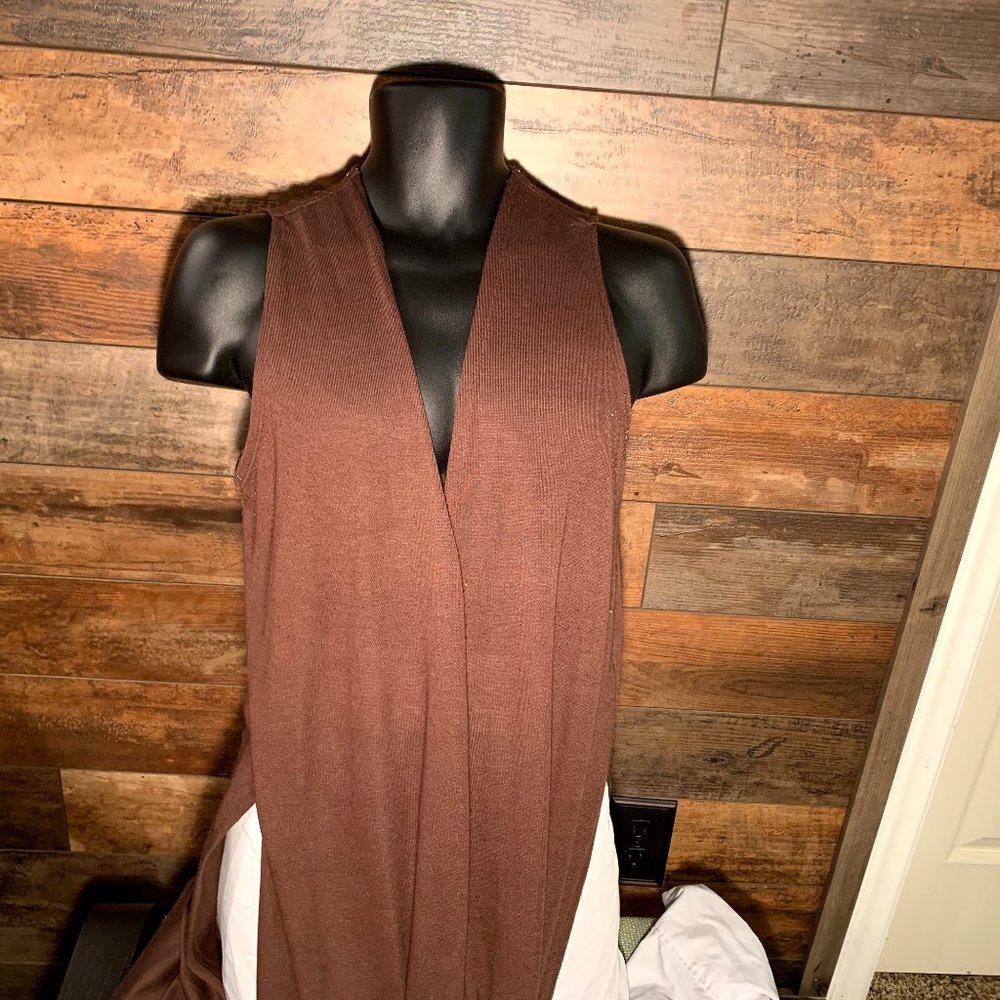 Brown long cardigan